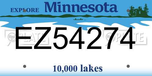 EZ54274 Minnesota License Plate