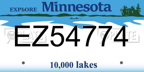 EZ54774 Minnesota License Plate