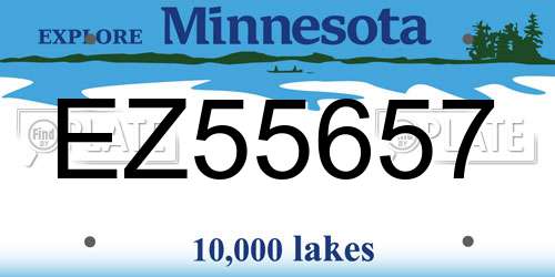 EZ55657 Minnesota License Plate