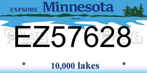 EZ57628 Minnesota License Plate