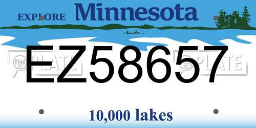 EZ58657 Minnesota License Plate