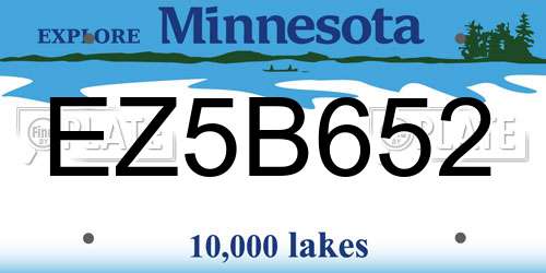 EZ5B652 Minnesota License Plate