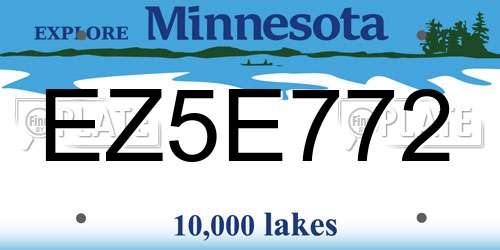 EZ5E772 Minnesota License Plate