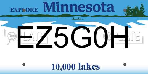 EZ5G0H Minnesota License Plate