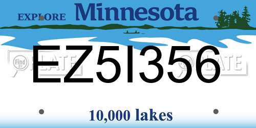 EZ5I356 Minnesota License Plate