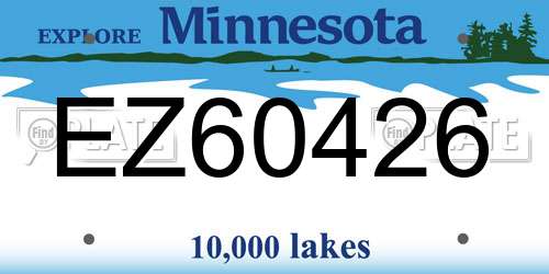 EZ60426 Minnesota License Plate