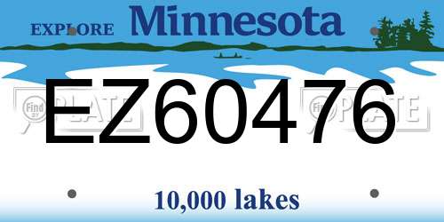 EZ60476 Minnesota License Plate