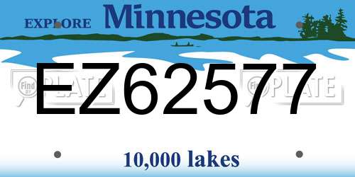 EZ62577 Minnesota License Plate