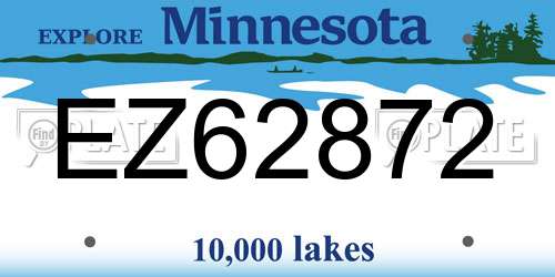 EZ62872 Minnesota License Plate
