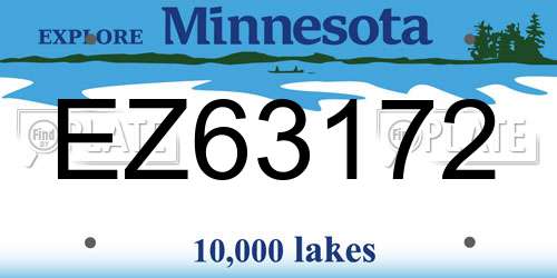 EZ63172 Minnesota License Plate