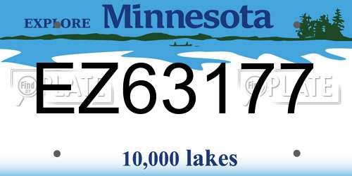EZ63177 Minnesota License Plate