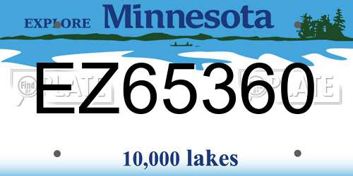 EZ65360 Minnesota License Plate