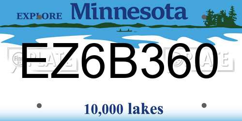 EZ6B360 Minnesota License Plate