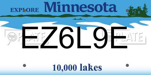 EZ6L9E Minnesota License Plate
