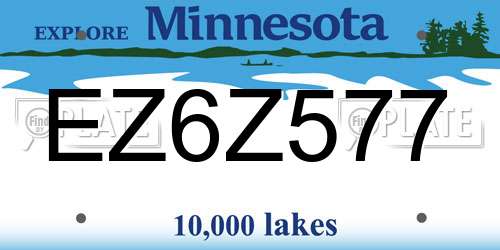 EZ6Z577 Minnesota License Plate