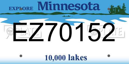 EZ70152 Minnesota License Plate