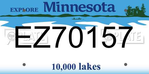 EZ70157 Minnesota License Plate