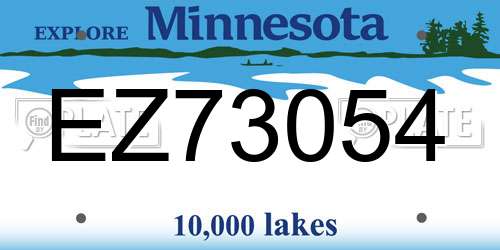 EZ73054 Minnesota License Plate