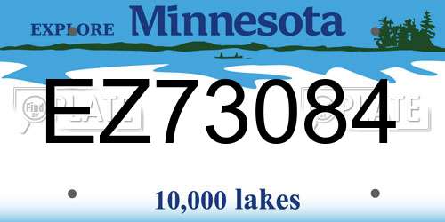 EZ73084 Minnesota License Plate