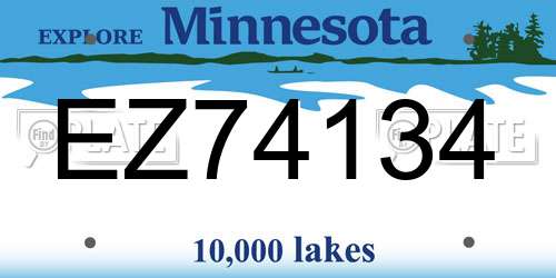EZ74134 Minnesota License Plate
