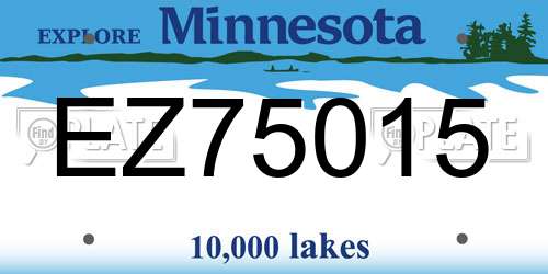EZ75015 Minnesota License Plate