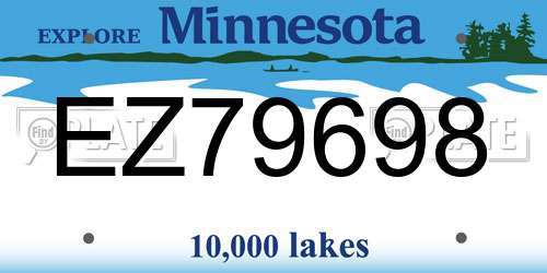 EZ79698 Minnesota License Plate