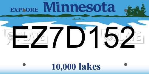 EZ7D152 Minnesota License Plate