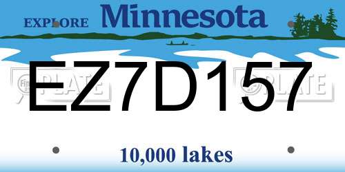EZ7D157 Minnesota License Plate