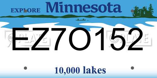 EZ7O152 Minnesota License Plate
