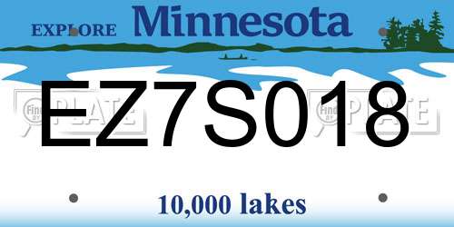 EZ7S018 Minnesota License Plate