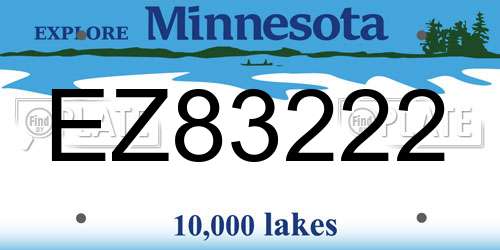 EZ83222 Minnesota License Plate