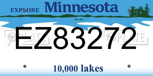 EZ83272 Minnesota License Plate