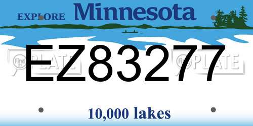 EZ83277 Minnesota License Plate