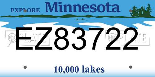 EZ83722 Minnesota License Plate
