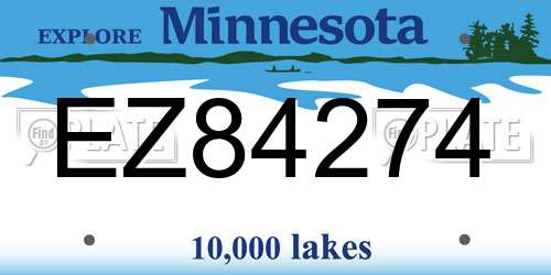 EZ84274 Minnesota License Plate