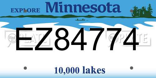 EZ84774 Minnesota License Plate