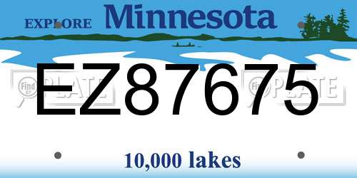 EZ87675 Minnesota License Plate