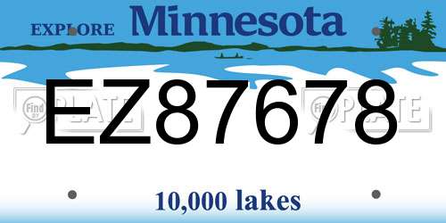 EZ87678 Minnesota License Plate
