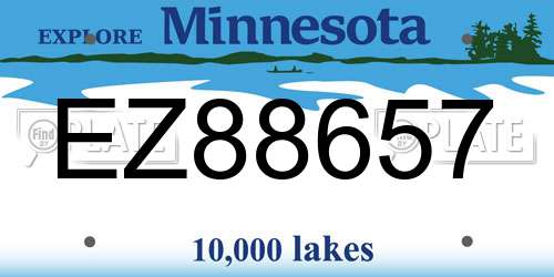 EZ88657 Minnesota License Plate