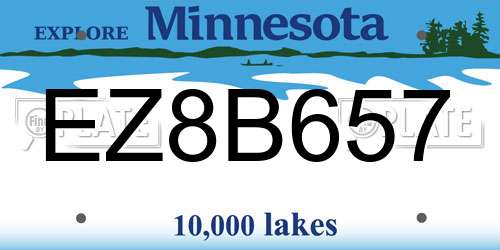 EZ8B657 Minnesota License Plate