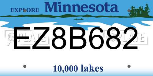 EZ8B682 Minnesota License Plate