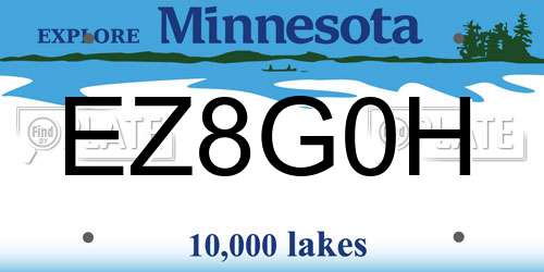 EZ8G0H Minnesota License Plate