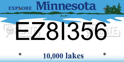 EZ8I356 Minnesota License Plate