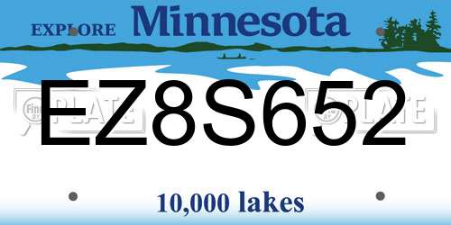 EZ8S652 Minnesota License Plate