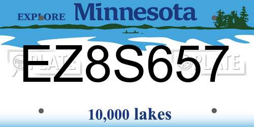 EZ8S657 Minnesota License Plate