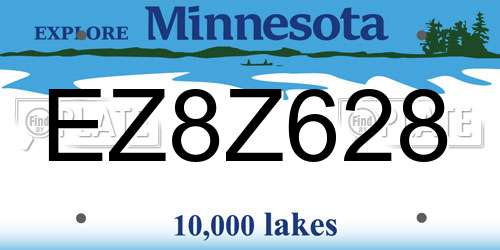 EZ8Z628 Minnesota License Plate