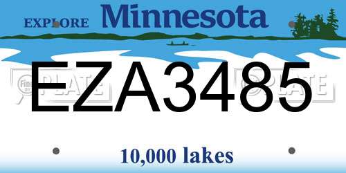 EZA3485 Minnesota License Plate