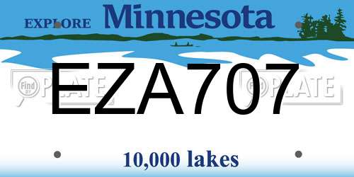 EZA707 Minnesota License Plate