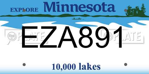 EZA891 Minnesota License Plate