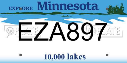 EZA897 Minnesota License Plate
